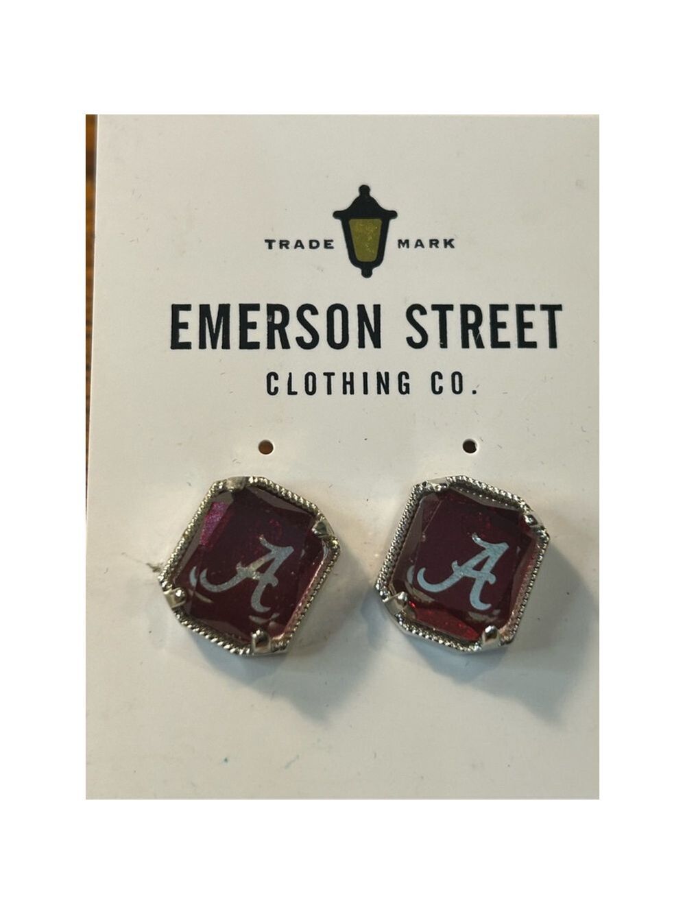 Women's Emerson Street Earrings Red Silver Alabama Crimson Tide
